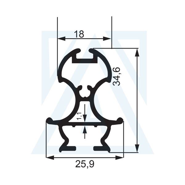Ürün resmi: Bella Serisi Düz Kapı Mıknatıslı Profili - 424 - 0.433 kg/m