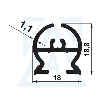 Picture of Bella Serisi Körüklü Kapı Birleştirme Profili - 1338 - 0.235 kg/m