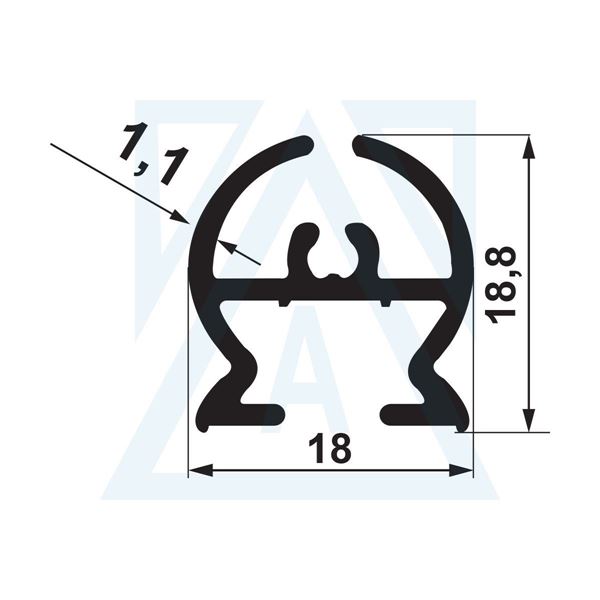 Ürün resmi: Bella Serisi Körüklü Kapı Birleştirme Profili - 1338 - 0.235 kg/m