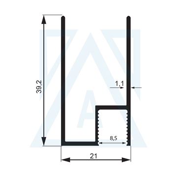 Resim Esinti Serisi Cam Dikme Profili - 10370 - 0.315 kg/m