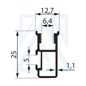 Picture of Relaks Serisi 1 Sabit 1 Çalışır Kapı Profili - 1533 - 0.250 kg/m