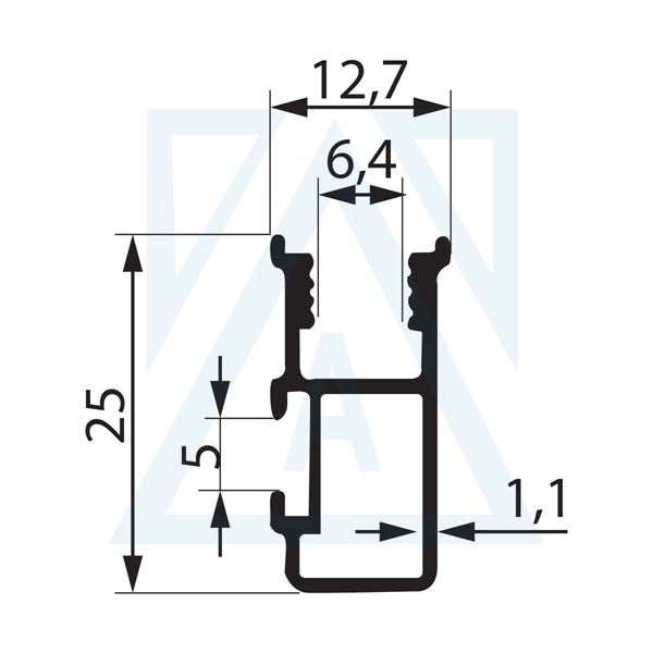 Ürün resmi: Relaks Serisi 1 Sabit 1 Çalışır Kapı Profili - 1533 - 0.250 kg/m