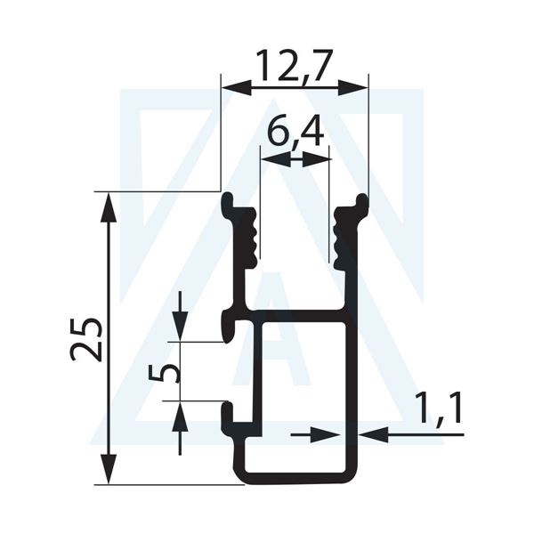 Picture of Relaks Serisi 1 Sabit 1 Çalışır Kapı Profili - 1533 - 0.250 kg/m