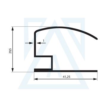Resim İntegra Serisi Cam Dikmesi Profili - 2226 - 0.355 kg/m