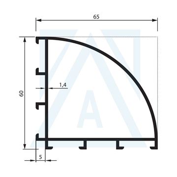 Resim Köşe Dönüş Profili 90 - 4186 - 1.020 kg/m