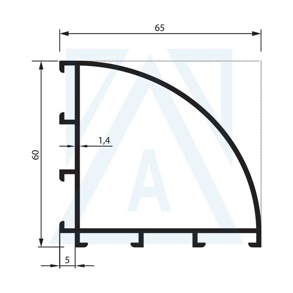 Ürün resmi: Köşe Dönüş Profili 90 - 4186 - 1.020 kg/m