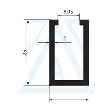 Resim 8mm Cama Göre U Profili - 4169 - 0.393 kg/m