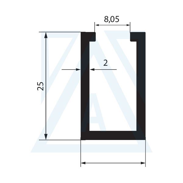 Ürün resmi: 8mm Cama Göre U Profili - 4169 - 0.393 kg/m