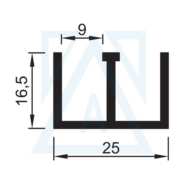 Ürün resmi: Yan Ve Üst Ray - 1731 - 0.320 kg/m