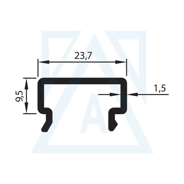 Ürün resmi: Yan Ve Üst Ray - 1767 - 0.230 kg/m