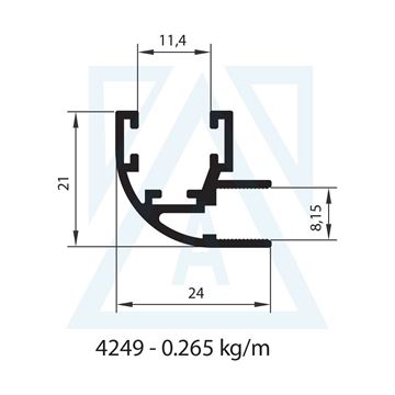 Picture of Alüminyum Dönüş Profili - 4249 - 0.265 kg/m