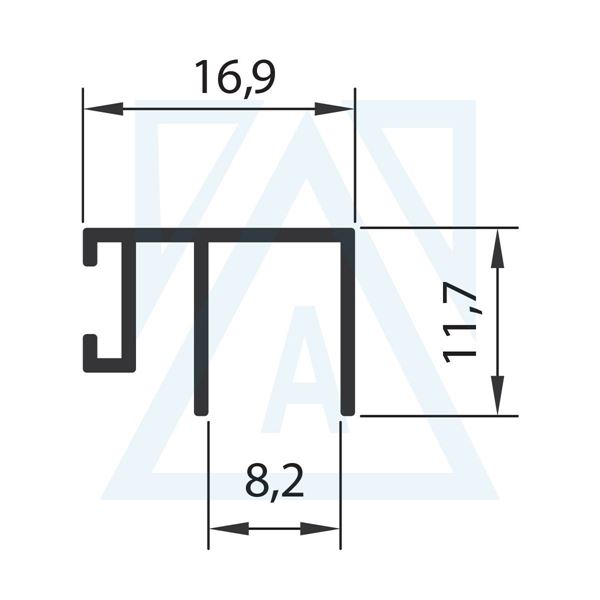 Ürün resmi: Ara Profili - 4231 - 0.126 kg/m