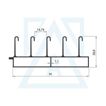 Resim 5'li Sürme Eşikli Alt Ray - 4236 - 1.267 kg/m