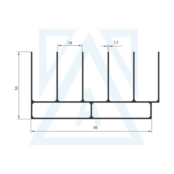 Ürün resmi: 5'li Sürme Üst Ray Ve Yan Kasa - 4235 - 1.428 kg/m