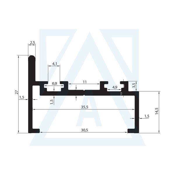 Picture of Isı Camlı Cam Balkon Ara Ve Sonlama Profili - 4380 - 0.455 kg/m