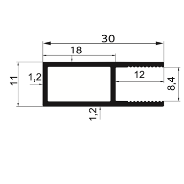 Resim Ayarlı Yelken Profili Cam Dikmesi - 4824 - 0.252 kg/m