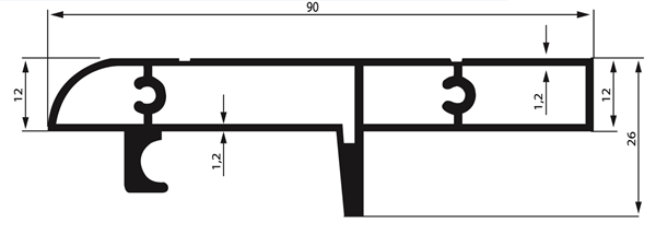 Ürün resmi: Kamelya Bazalı Ray Profil - 3054 - 1.033 kg/m