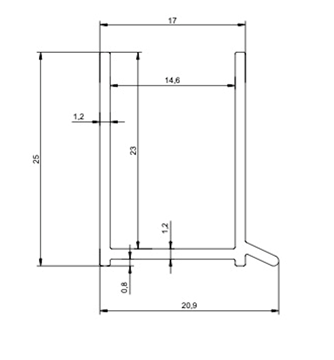 Resim Ayarlı Yelken Profili Duvar Dikmesi - 5575 - 0.223 kg/m